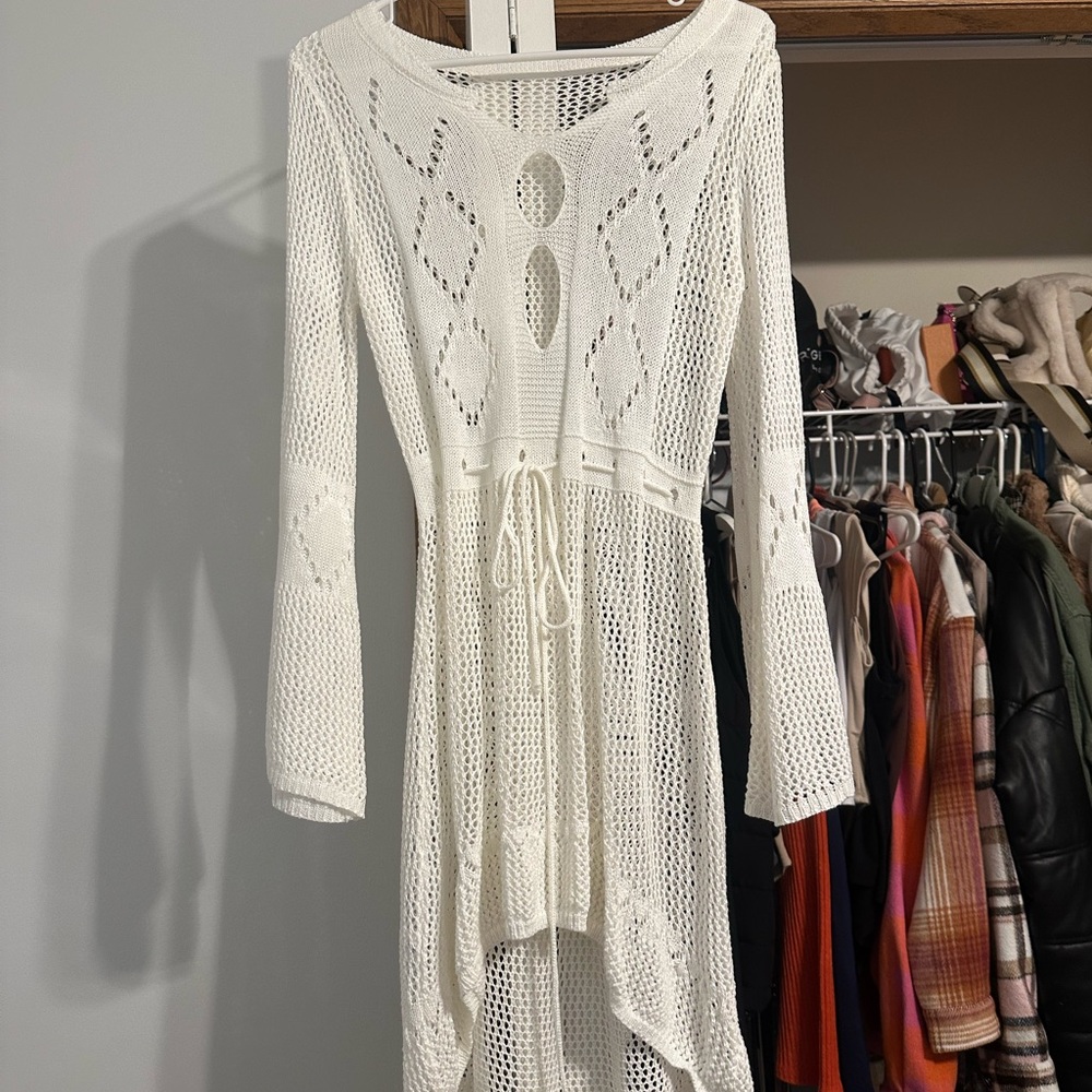 Amazon White Knit Swim Coverup